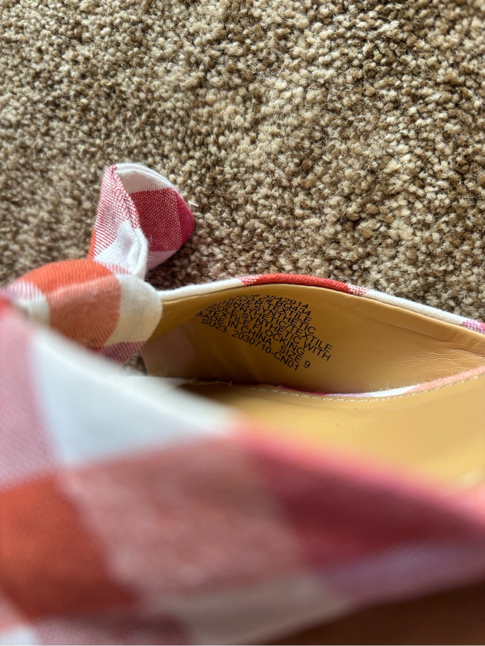 J. Crew Pink & Coral Gingham Knot Mules - Picture 9 of 10